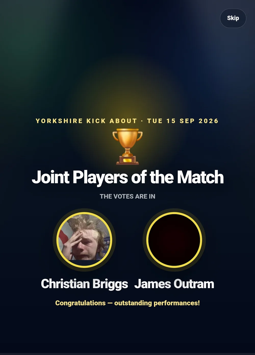 TeamFooty Player of the Match reveal